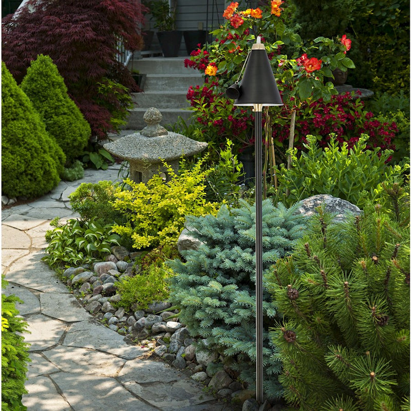 Elitco Lighting Aera Outdoor 12V Cast Brass Torch Light 8"x24", Bronze