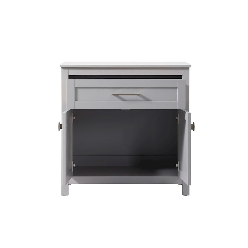 Elegant Lighting Adian 30" Bathroom Storage Cabinet, Grey