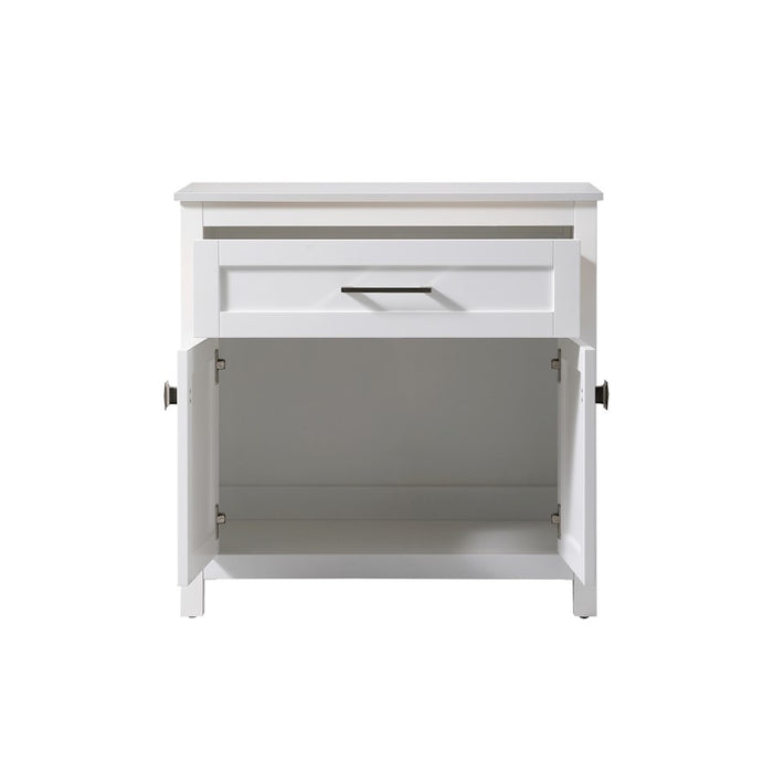 Elegant Lighting Adian 30" Bathroom Storage Cabinet, White