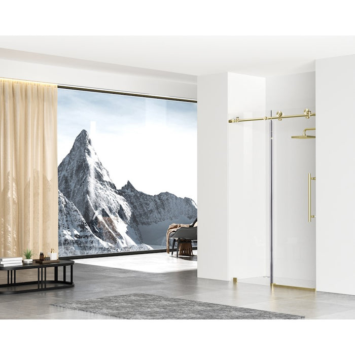 Elegant Kitchen/Bath Raleigh 48" Shower Door, Brushed Gold