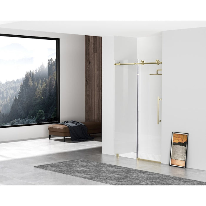 Elegant Kitchen/Bath Raleigh 48" Shower Door, Brushed Gold