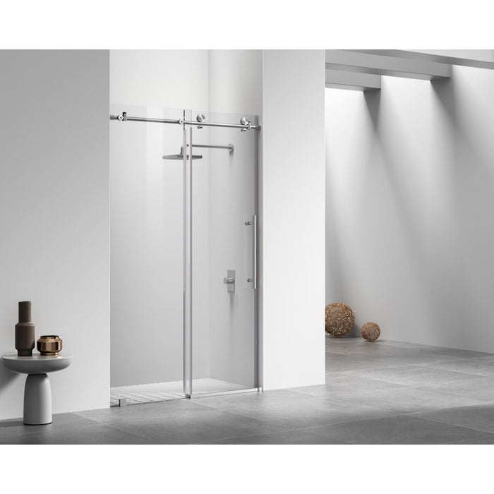 Elegant Kitchen/Bath Raleigh 48" Shower Door, Brushed Nickel