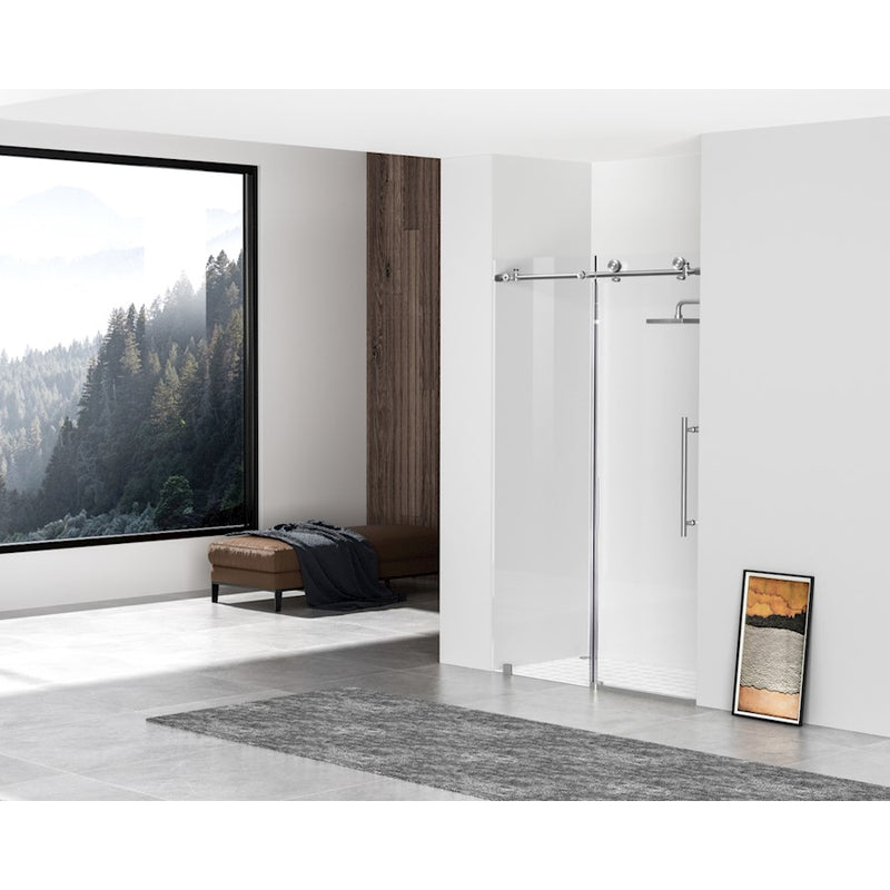 Elegant Kitchen/Bath Raleigh 48" Shower Door, Brushed Nickel