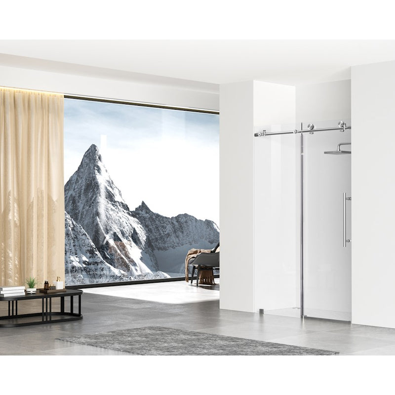 Elegant Kitchen/Bath Raleigh 48" Shower Door, Brushed Nickel
