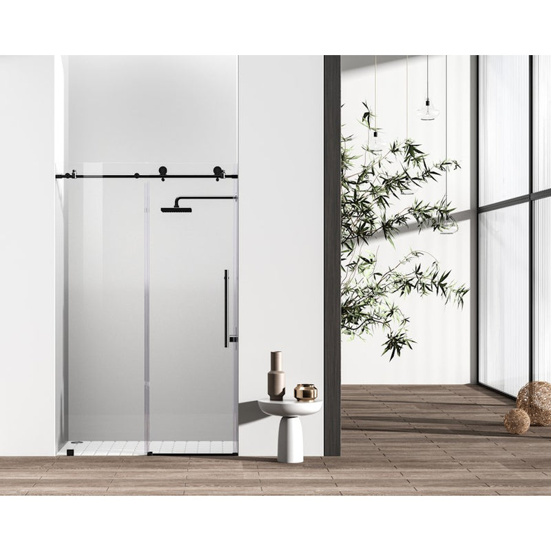 Elegant Kitchen/Bath Raleigh 48" Shower Door, Matte Black - SD101-4876MBK