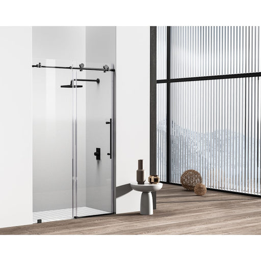 Elegant Kitchen/Bath Raleigh 48" Shower Door, Matte Black