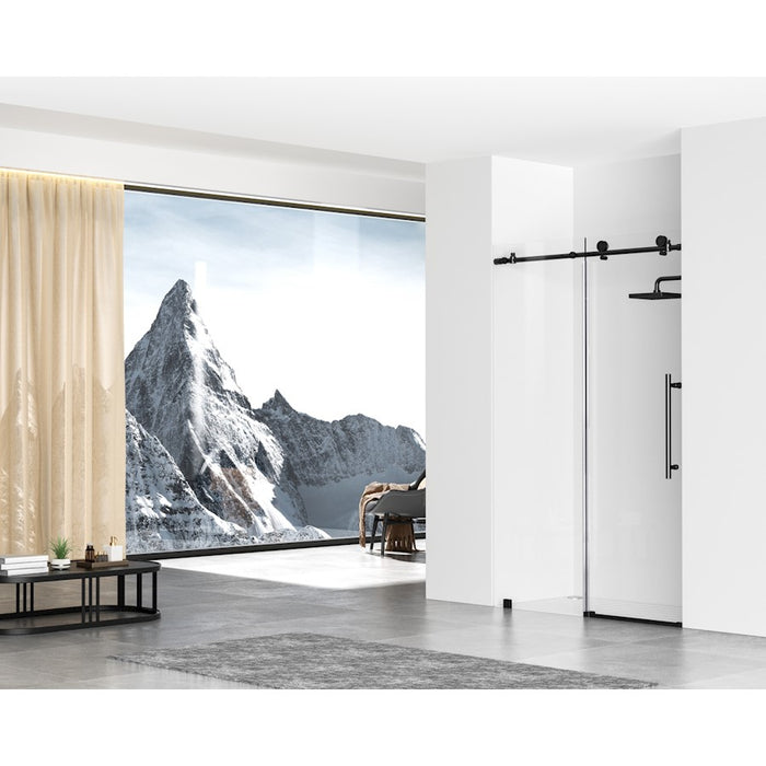 Elegant Kitchen/Bath Raleigh 48" Shower Door, Matte Black