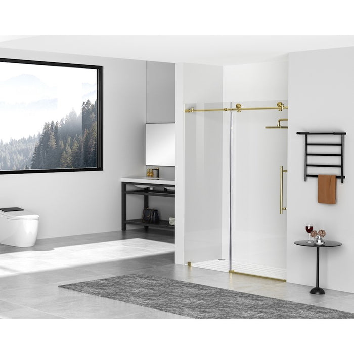 Elegant Kitchen/Bath Raleigh 60" Shower Door, Brushed Gold
