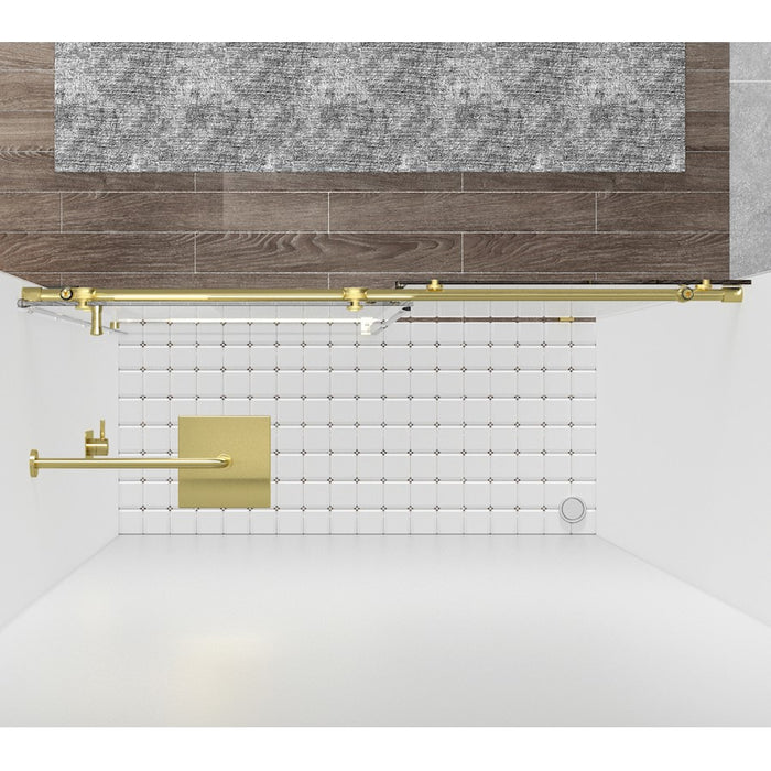 Elegant Kitchen/Bath Raleigh 60" Shower Door, Brushed Gold