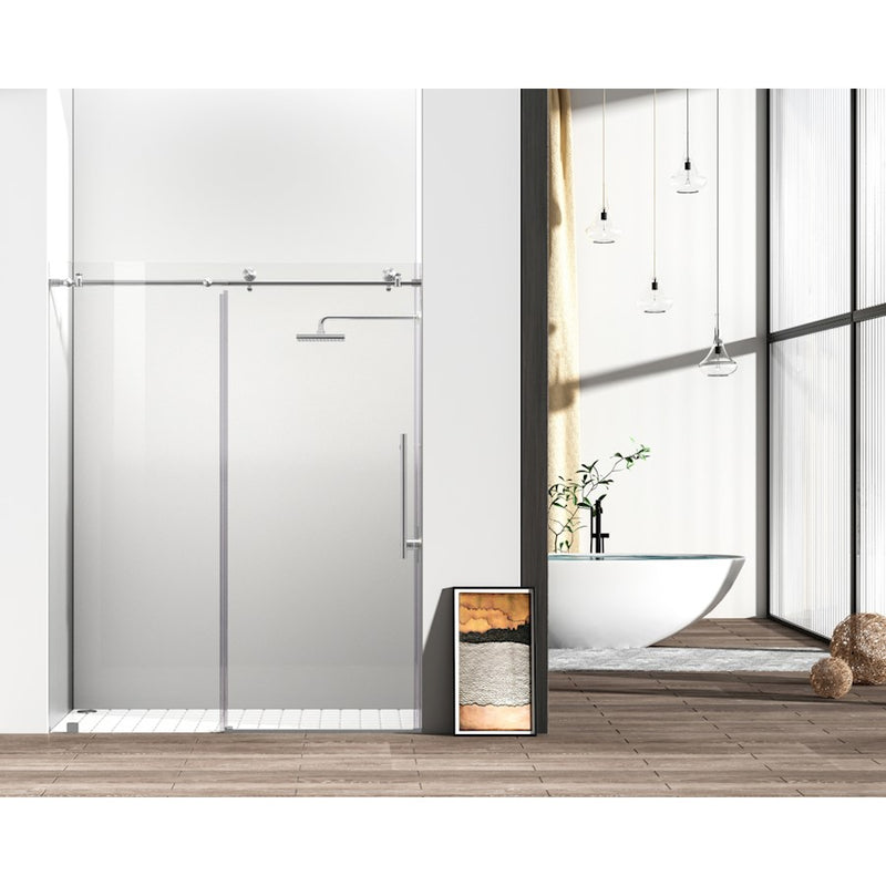 Elegant Kitchen/Bath Raleigh 60" Shower Door, Brushed Nickel - SD101-6076BNK