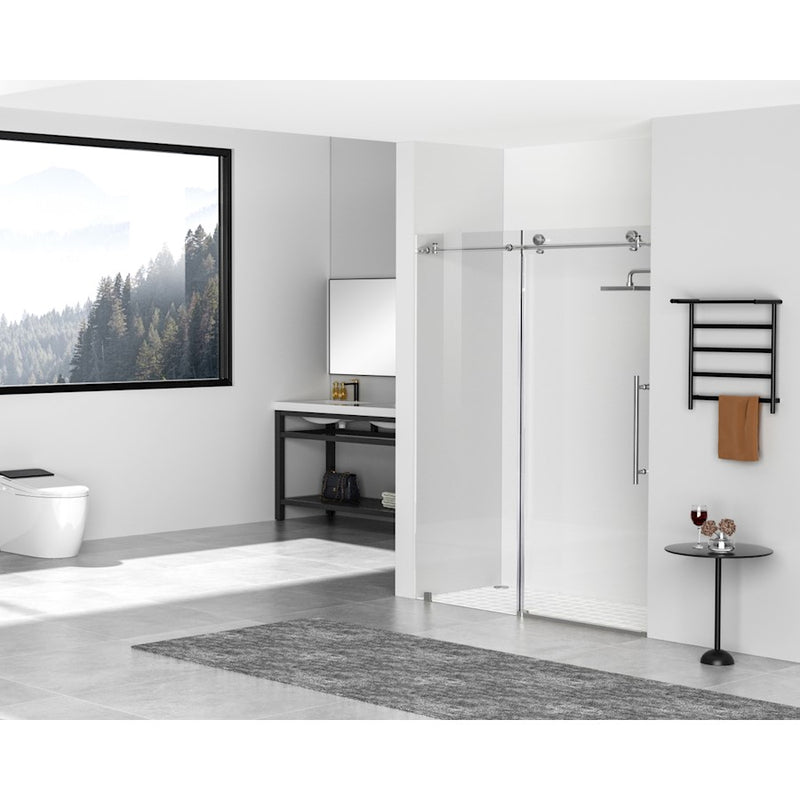 Elegant Kitchen/Bath Raleigh 60" Shower Door, Brushed Nickel