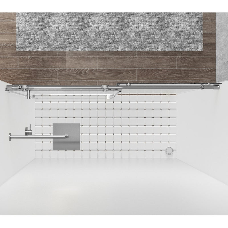 Elegant Kitchen/Bath Raleigh 60" Shower Door, Brushed Nickel