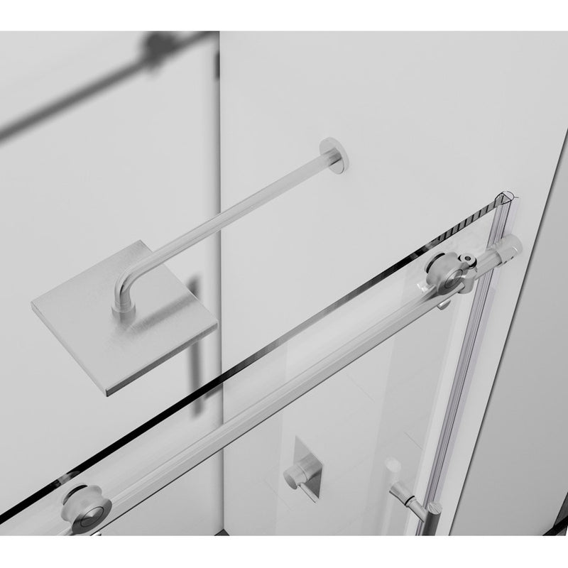 Elegant Kitchen/Bath Raleigh 60" Shower Door, Brushed Nickel