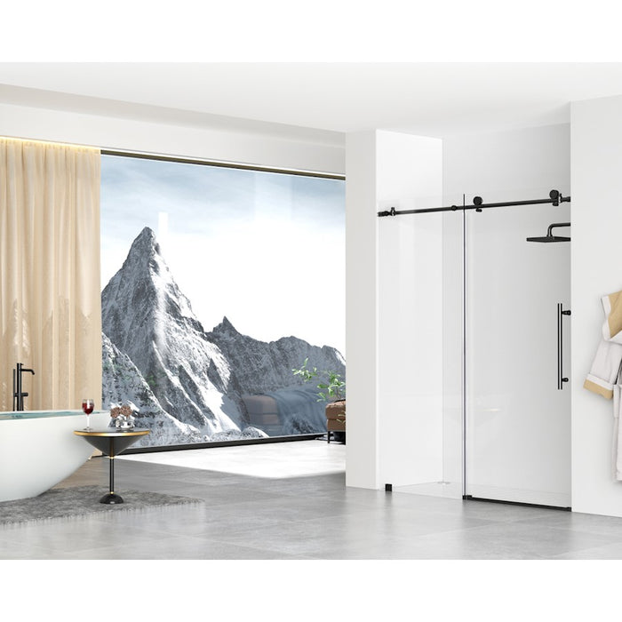 Elegant Kitchen/Bath Raleigh 60" Shower Door, Matte Black