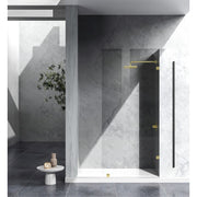 Elegant Laredo Fixed Frameless Shower Door 35X78, Brushed Gold - SD155-3578BGD