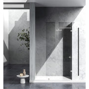 Elegant Laredo Fixed Frameless Shower Door 35X78, Brushed Nickel - SD155-3578BNK