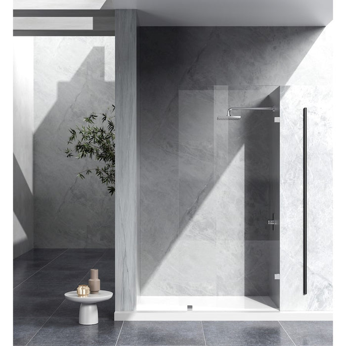 Elegant Laredo Fixed Frameless Shower Door 35X78, Chrome - SD155-3578PCH