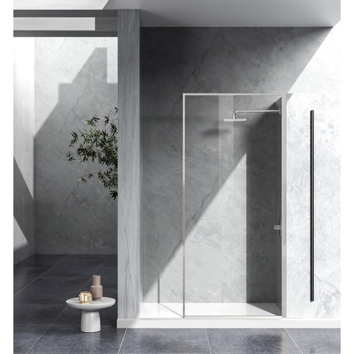 Elegant Melbourne Fixed Framed Shower Door 35X76, Brushed Nickel - SD188-3576BNK