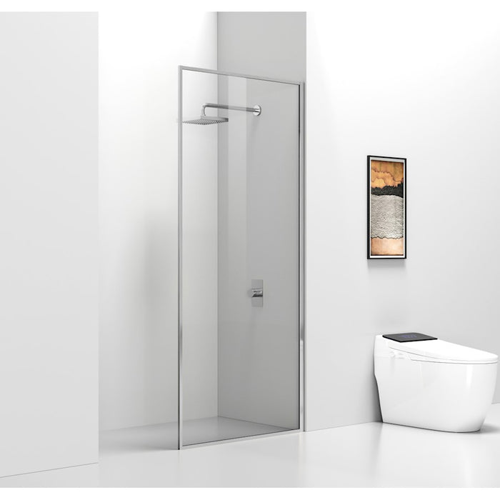 Elegant Melbourne Fixed Framed Shower Door 35X76, Brushed Nickel