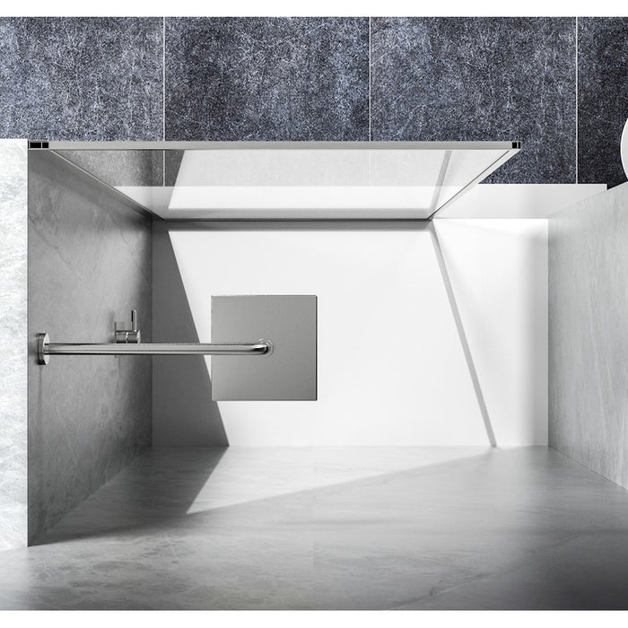 Elegant Melbourne Fixed Framed Shower Door 35X76, Brushed Nickel