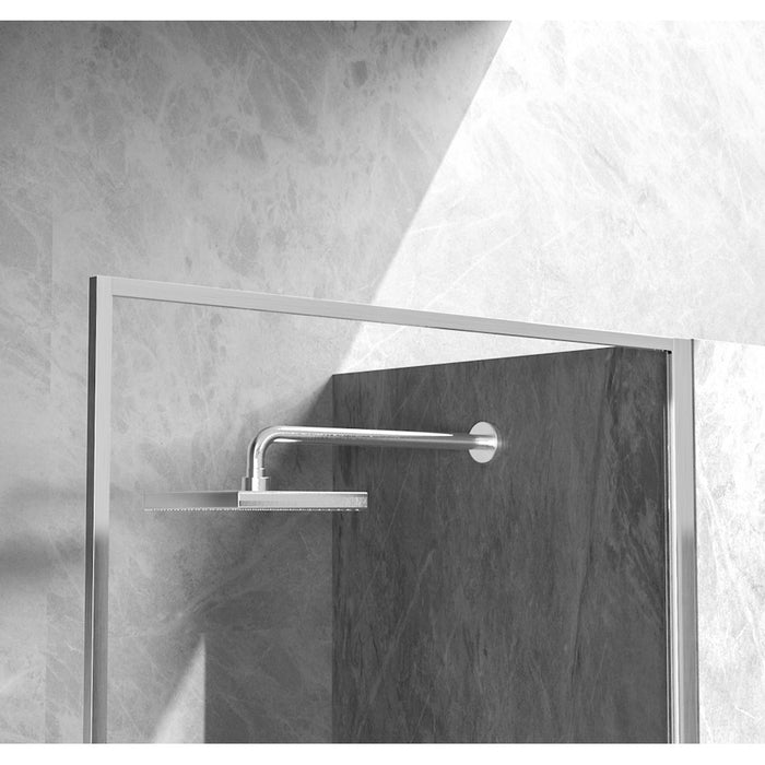 Elegant Melbourne Fixed Framed Shower Door 35X76, Brushed Nickel