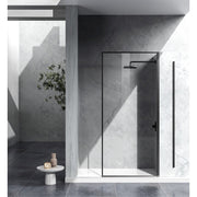 Elegant Melbourne Fixed Framed Shower Door 35X76, Matte Black - SD188-3576MBK
