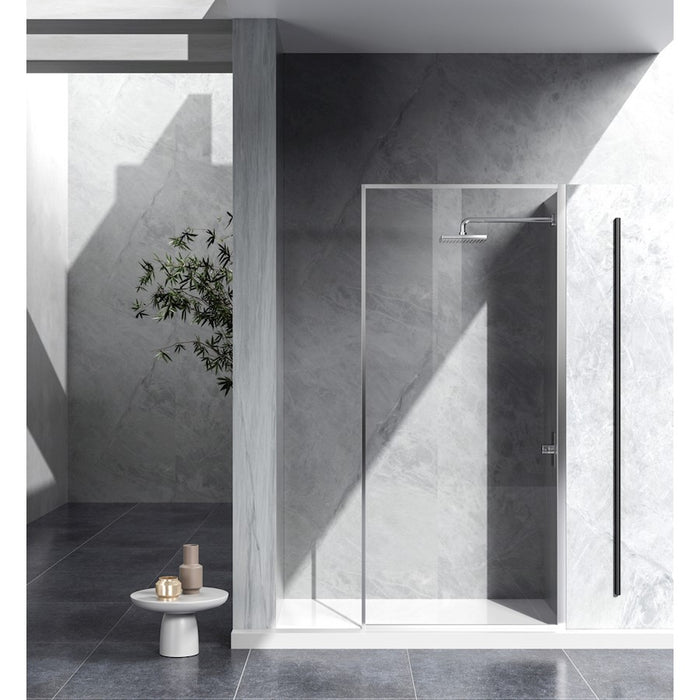 Elegant Melbourne Fixed Framed Shower Door 35X76, Chrome - SD188-3576PCH