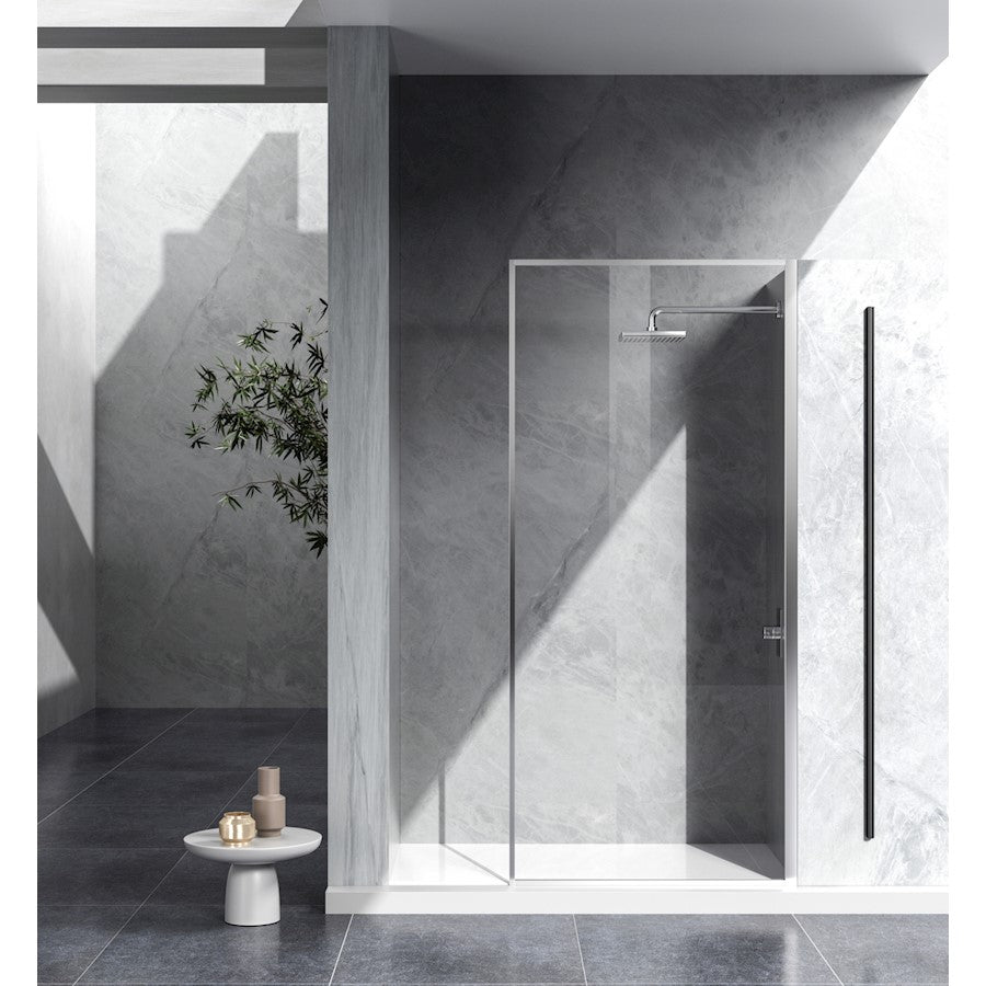 Elegant Melbourne Fixed Framed Shower Door 35X76, Chrome - SD188-3576PCH