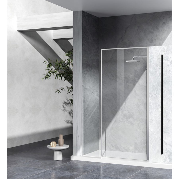 Elegant Melbourne Fixed Framed Shower Door 35X76, Chrome