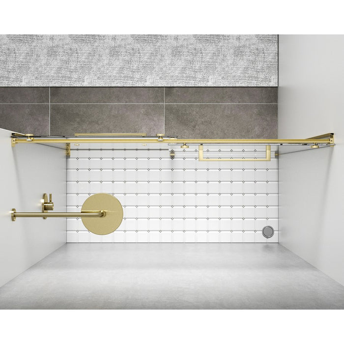 Elegant Hamilton Semi-Frameless Shower Door 48X76, Brushed Gold