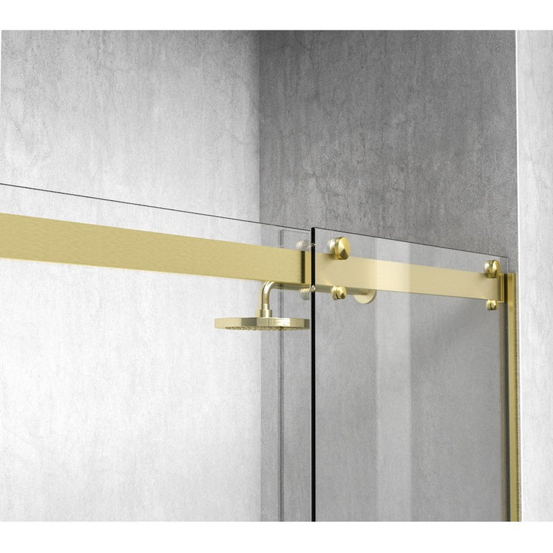 Elegant Hamilton Semi-Frameless Shower Door 48X76, Brushed Gold