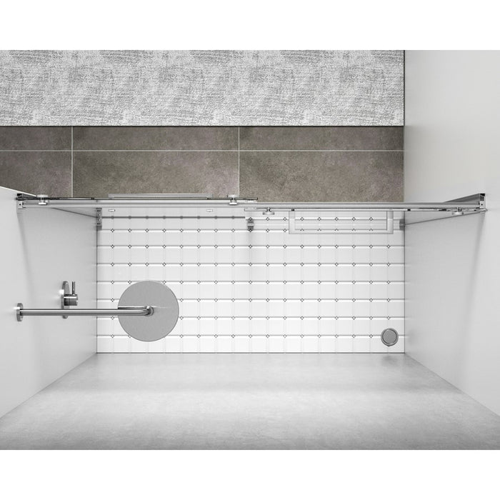 Elegant Hamilton Semi-Frameless Shower Door 48X76, Nickel