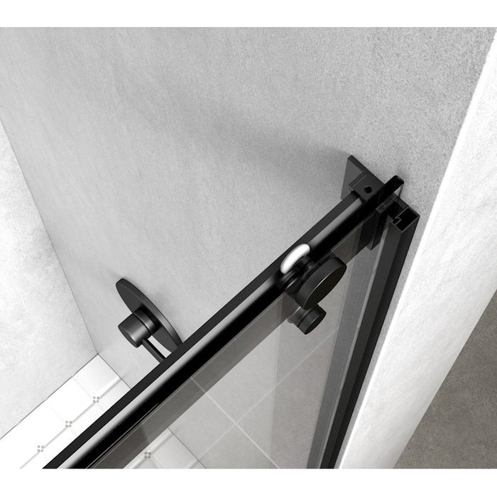 Elegant Hamilton Semi-Frameless Shower Door 48X76, Matte Black