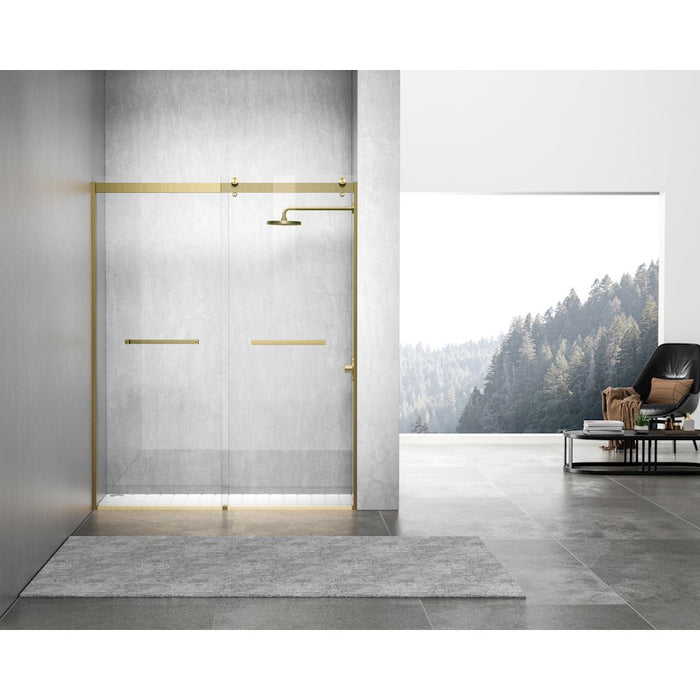 Elegant Hamilton Semi-Frameless Shower Door 60X76, Brushed Gold - SD202-6076BGD