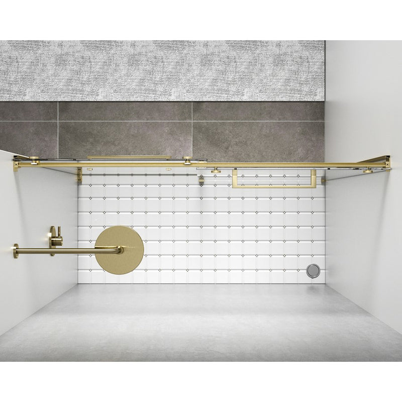 Elegant Hamilton Semi-Frameless Shower Door 60X76, Brushed Gold