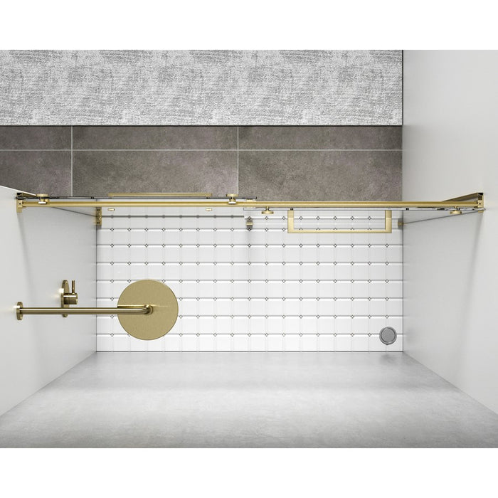 Elegant Hamilton Semi-Frameless Shower Door 60X76, Brushed Gold