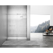 Elegant Hamilton Semi-Frameless Shower Door 60X76, Nickel - SD202-6076BNK