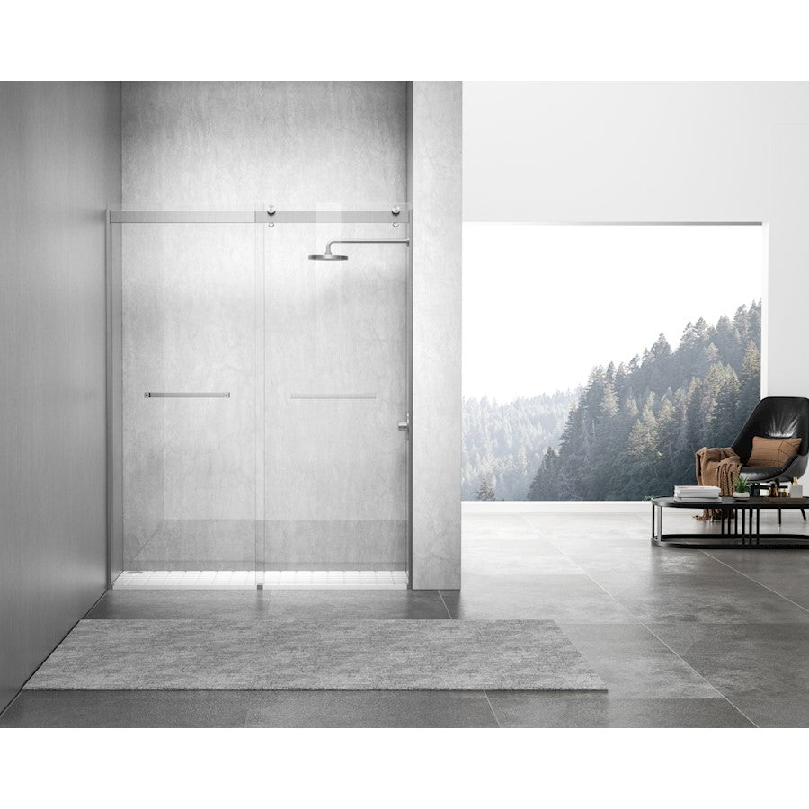Elegant Hamilton Semi-Frameless Shower Door 60X76, Nickel - SD202-6076BNK
