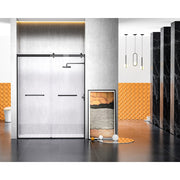 Elegant Hamilton Semi-Frameless Shower Door 60X76, Matte Black - SD202-6076MBK