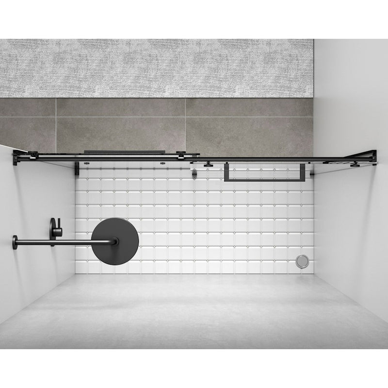 Elegant Hamilton Semi-Frameless Shower Door 60X76, Matte Black
