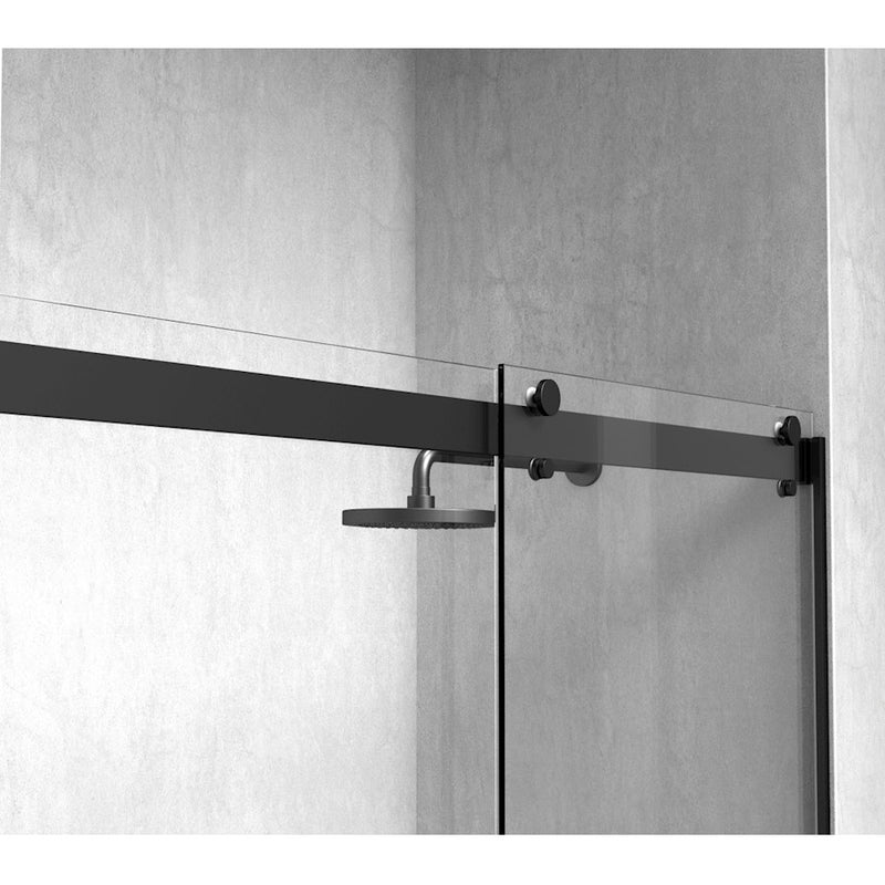 Elegant Hamilton Semi-Frameless Shower Door 60X76, Matte Black