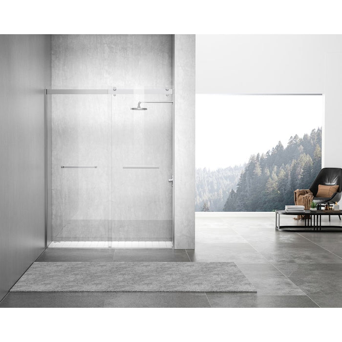 Elegant Hamilton Semi-Frameless Shower Door 60X76, Chrome - SD202-6076PCH