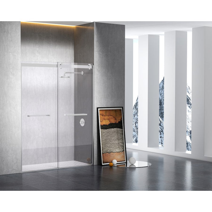 Elegant Hamilton Semi-Frameless Shower Door 60X76, Chrome