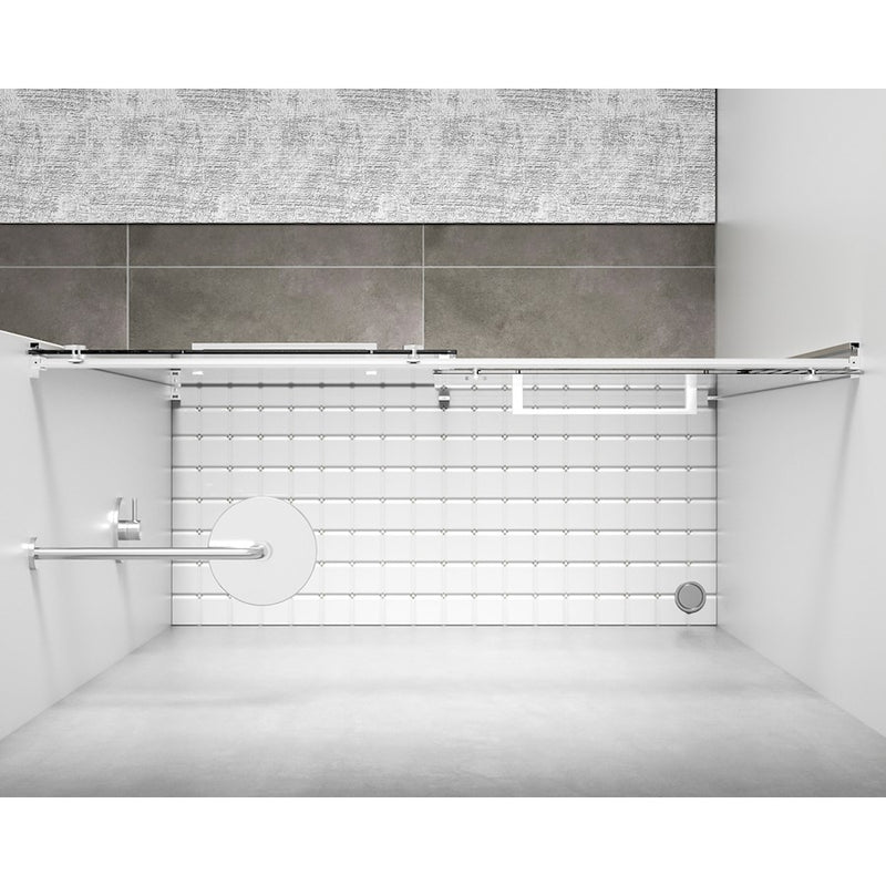 Elegant Hamilton Semi-Frameless Shower Door 60X76, Chrome