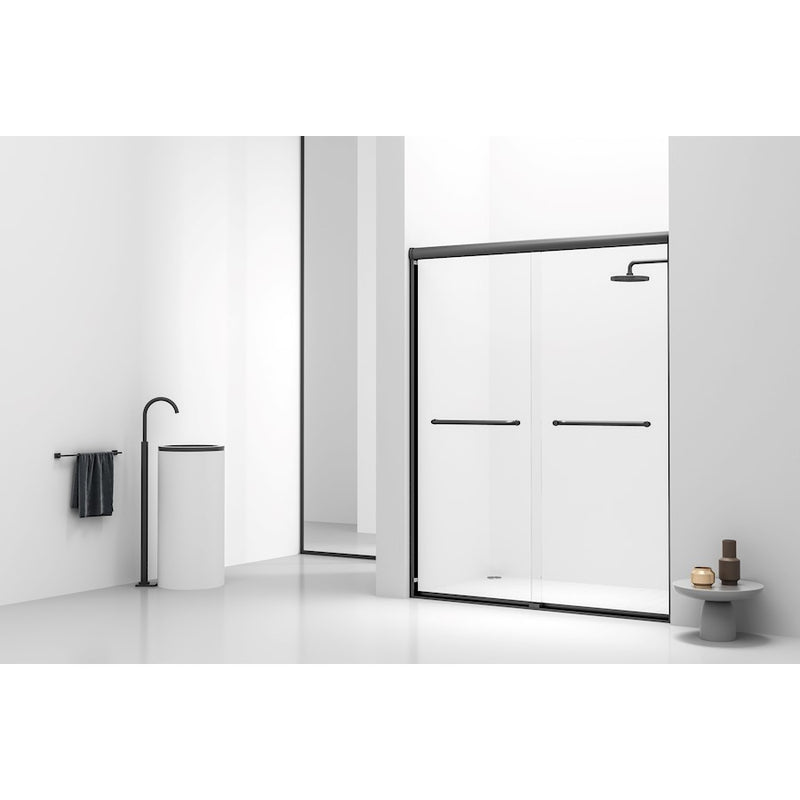 Elegant Parker Semi-Frameless Shower Door 60X72, Brushed Nickel