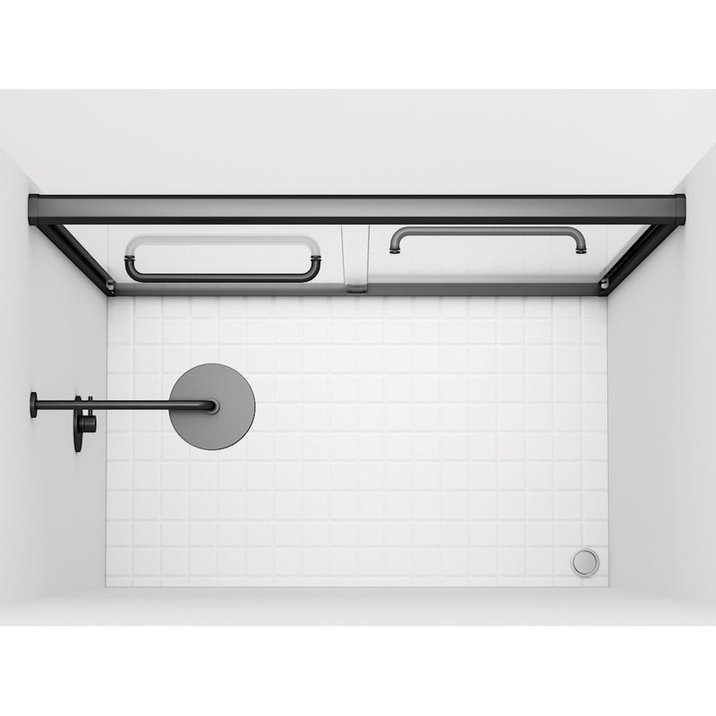 Elegant Parker Semi-Frameless Shower Door 60X72, Brushed Nickel