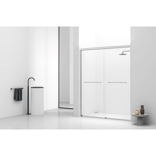 Elegant Parker Semi-Frameless Shower Door 60X72, Matte Black