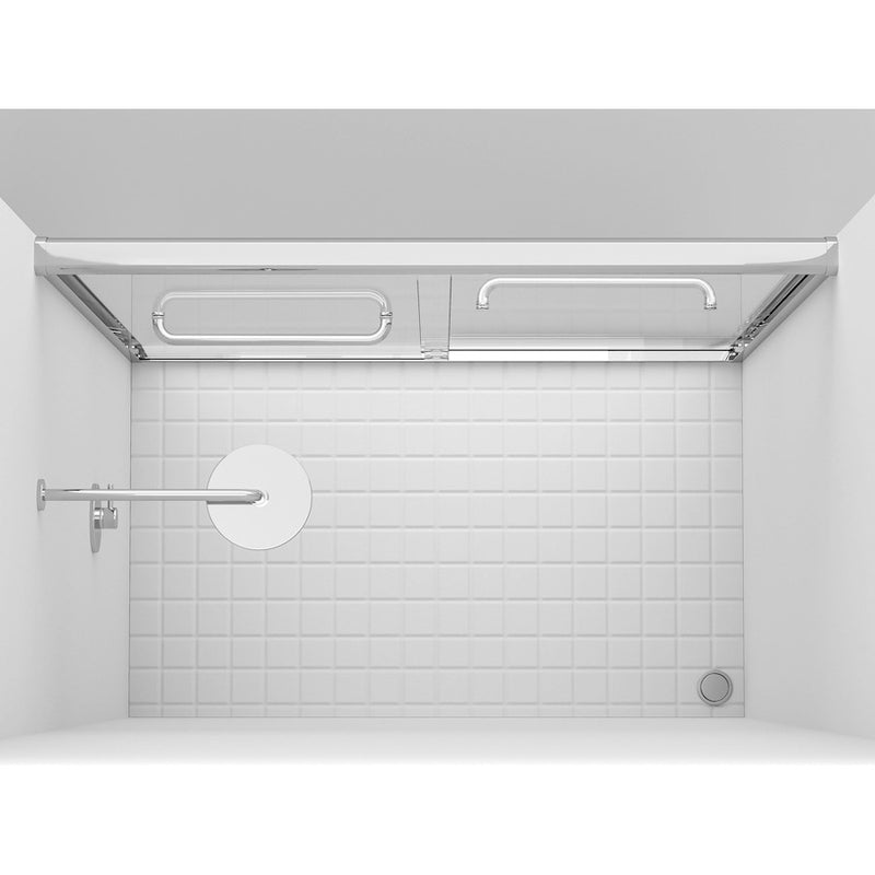 Elegant Parker Semi-Frameless Shower Door 60X72, Matte Black