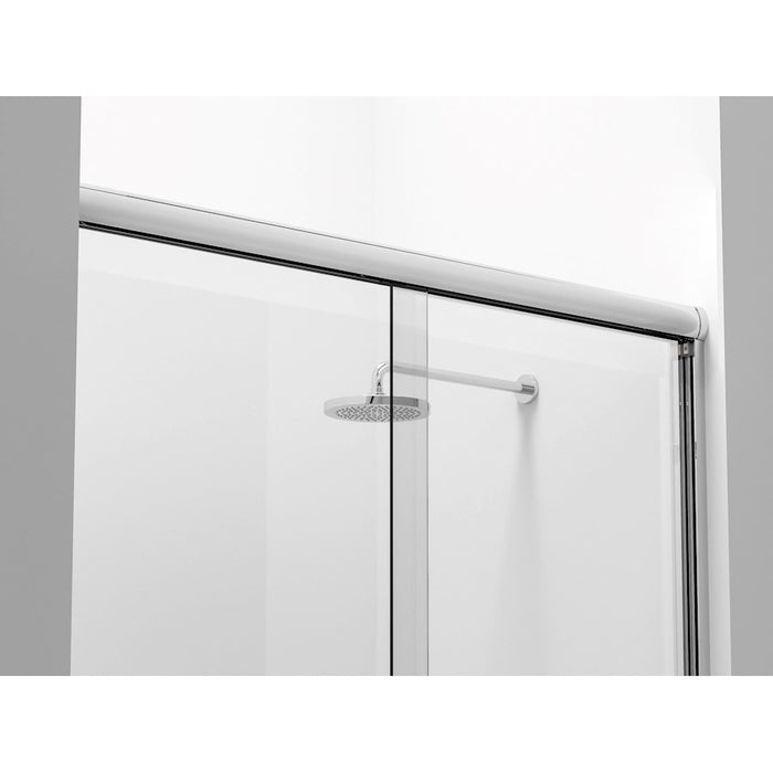 Elegant Parker Semi-Frameless Shower Door 60X72, Matte Black