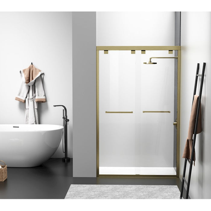 Elegant Warren Semi-Frameless Shower Door 48X76, Brushed Gold - SD303-4876BGD